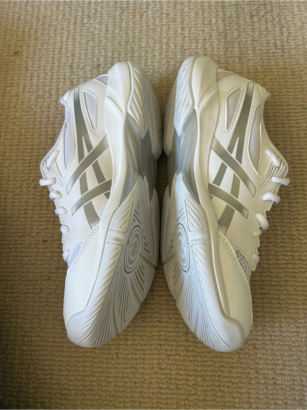 ASICS Women's White Mesh Athletic Sneakers with Subtle Black Accents